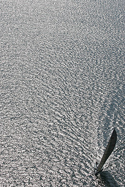 Yacht ssailing solo in the solent